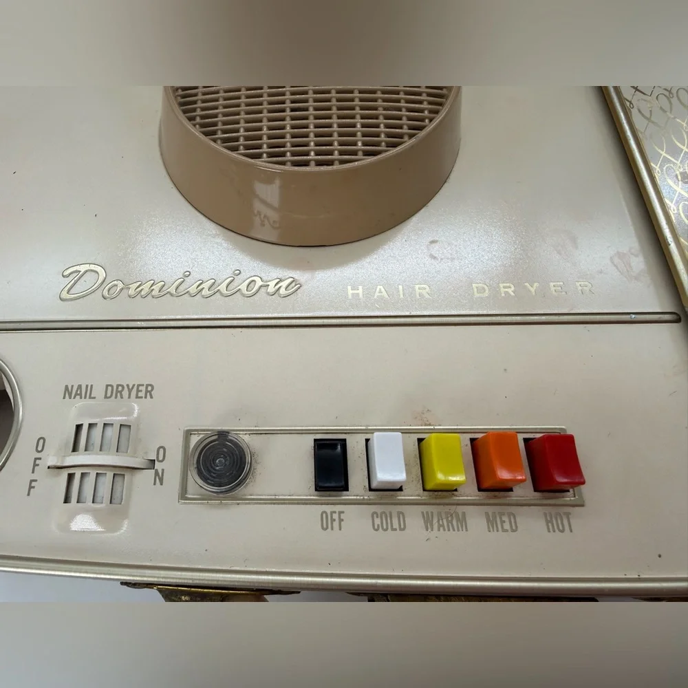 Portable Dominion Bonnet Dryer WORKS 1970s Vintage Salon Equipment Beauty Decor
